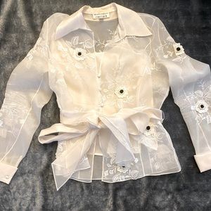 Chetta B 2 Piece Sheer Shirt Size 12